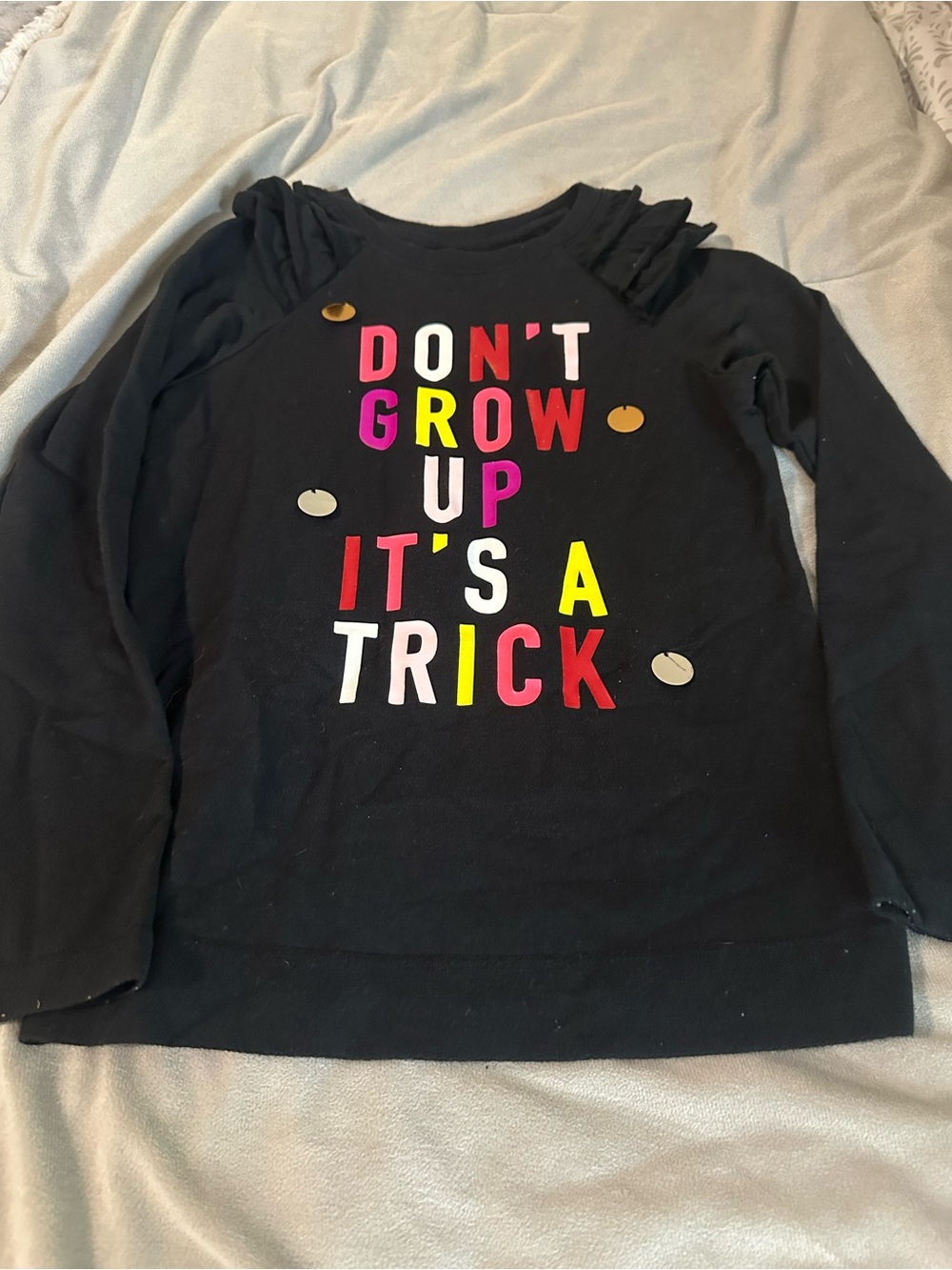 Garanimals Black Long-Sleeve Graphic Tee with Multicolor Lettering